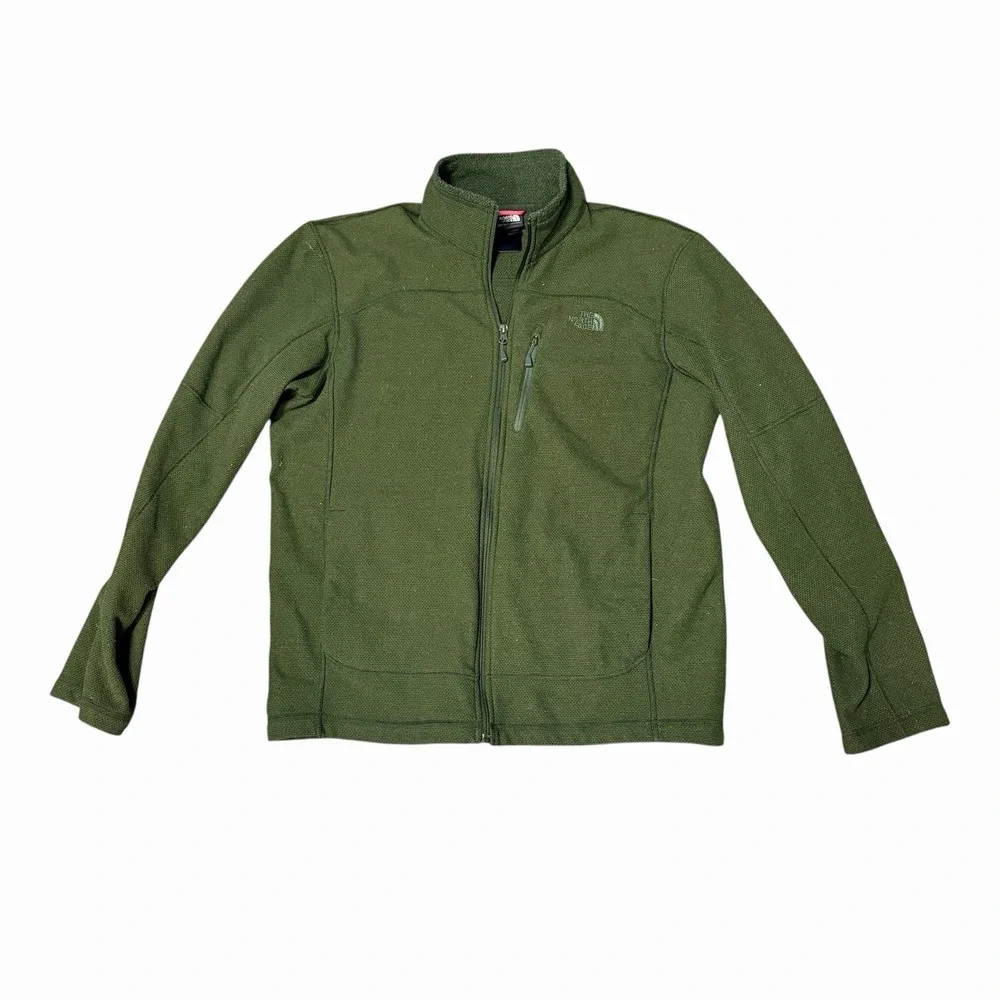The‎ North Face Fleece Jacket Full Zip Mens Large Green Excellent